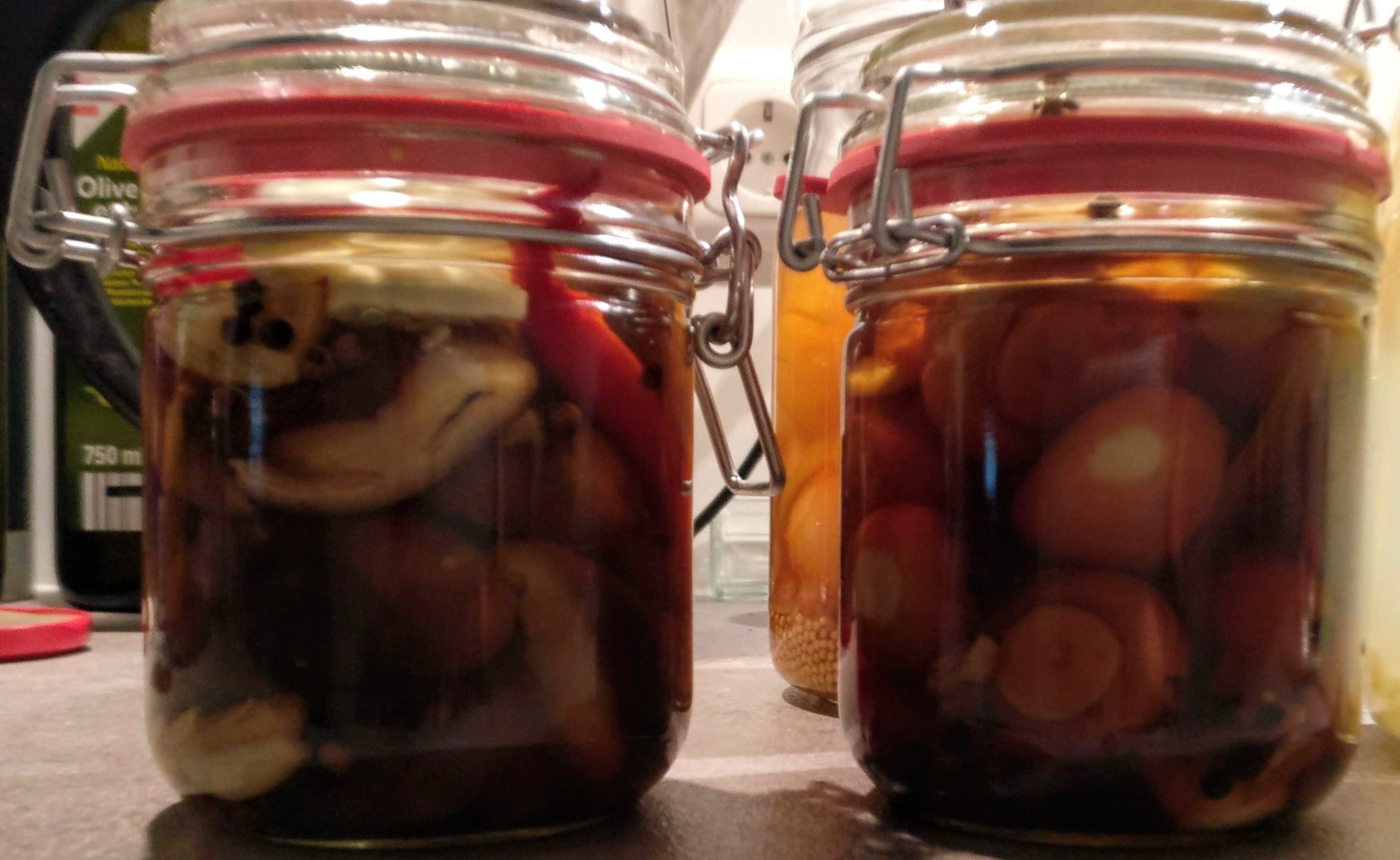 Mushrooms in jar
